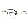 Wholesale of retro eyebrow glasses frames for both men and women, new metal anti-blue light large frame flat glasses TR90 myopia frames Item Picture